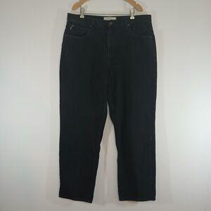 LL Bean Double L Relaxed Fit Jeans Mens 38x32 Black Faded Workwear Denim Pants